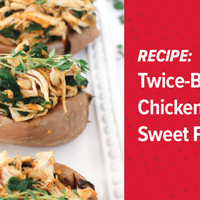 Twice-Baked Chicken & Thyme Sweet Potatoes